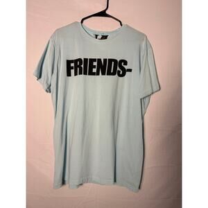 Vlone FRIENDS-Stripper Graphic Print Blue T-shirt Women's Plus 2XL Crewneck